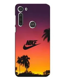 Чехол для Motorola MOTO G8 с картинкой «Nike на закате солнца»