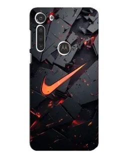 Чехол для Motorola MOTO G8 с картинкой «Nike — эффект разломов»