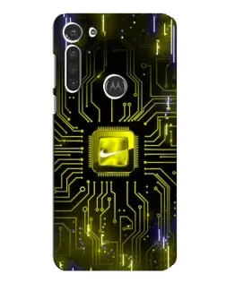 Чехол для Motorola MOTO G8 с картинкой «Nike — золотая искра»