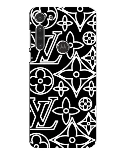 Чохол для Motorola MOTO G8 з картинкою «Чорно-білий візерунок LV»