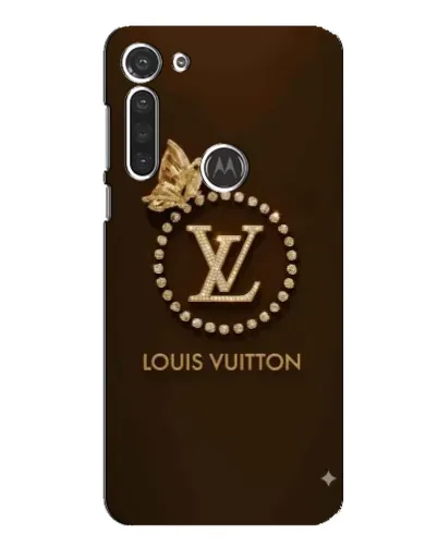 Чохол для Motorola MOTO G8 з картинкою «LV — золота печатка»
