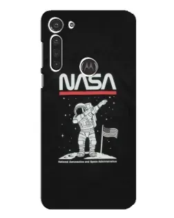 Чехол для Motorola MOTO G8 с картинкой «NASA — шагаем по Луне»