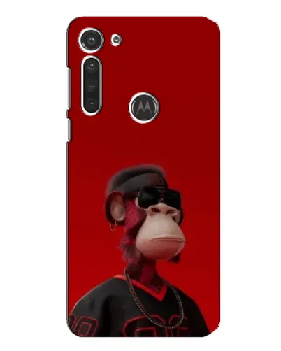 Чехол для Motorola MOTO G8 с картинкой «Bored Ape в красном»