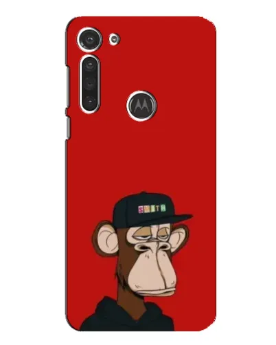 Чехол для Motorola MOTO G8 с картинкой «Bored Ape — красный фон»