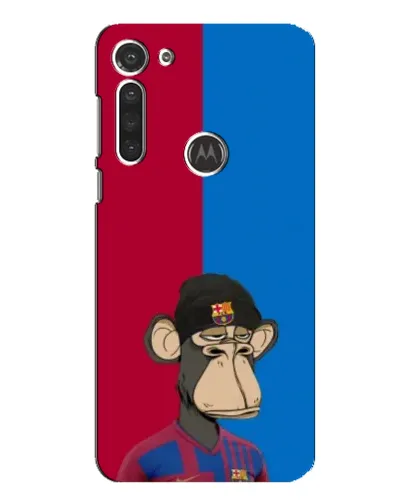 Чехол для Motorola MOTO G8 с картинкой «Bored Ape — фанат Барсы»