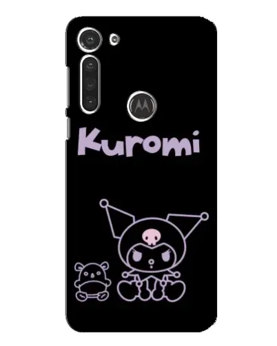 Чехол для Motorola MOTO G8 с картинкой «Kuromi — черный минимализм»