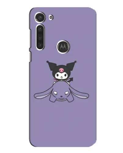 Чехол для Motorola MOTO G8 с картинкой «Kuromi на лиловом фоне»