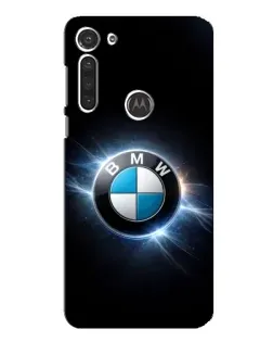 Чехол для Motorola MOTO G8 с картинкой «BMW — неоновое сияние»