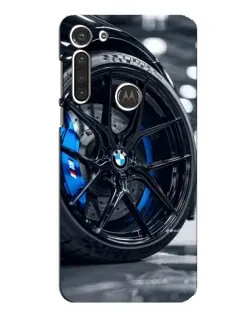 Чехол для Motorola MOTO G8 с картинкой «Колесо BMW вблизи»