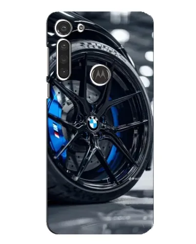 Чехол для Motorola MOTO G8 с картинкой «Колесо BMW вблизи»