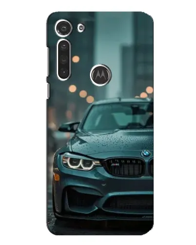 Чехол для Motorola MOTO G8 с картинкой «BMW в огнях города»