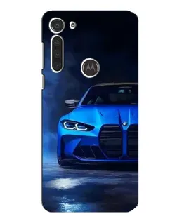 Чехол для Motorola MOTO G8 с картинкой «Голубая BMW M4»