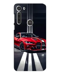 Чехол для Motorola MOTO G8 с картинкой «Красная BMW на дороге»