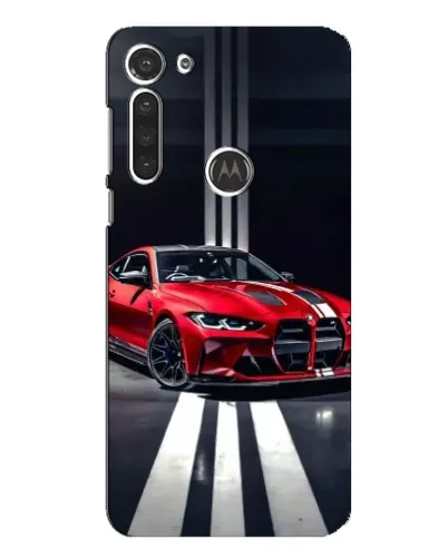 Чехол для Motorola MOTO G8 с картинкой «Красная BMW на дороге»