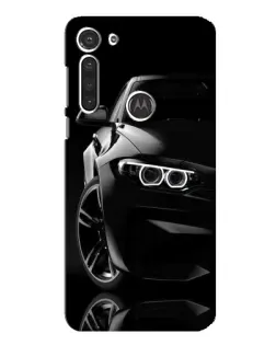 Чохол для Motorola MOTO G8 з картинкою «Чорна BMW — профіль»