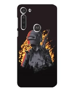 Чохол для Motorola MOTO G8 з картинкою «PUBG — вогняний силует»