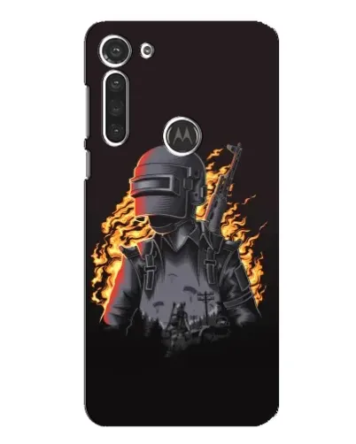 Чохол для Motorola MOTO G8 з картинкою «PUBG — вогняний силует»