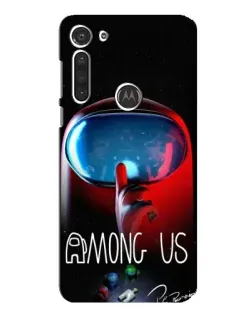 Чохол для Motorola MOTO G8 з картинкою «Червоний імпостер — макро»