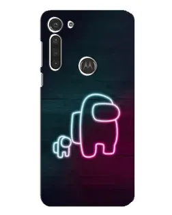 Чехол для Motorola MOTO G8 с картинкой «Among Us неон-арт»