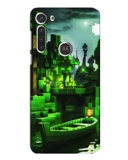 Чохол для Motorola MOTO G8 з картинкою «Minecraft лісовий пейзаж»