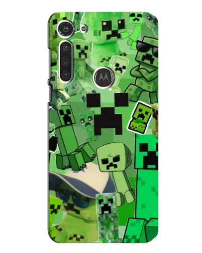 Чехол для Motorola MOTO G8 с картинкой «Криперы Minecraft»