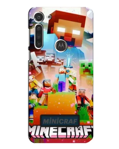 Чехол для Motorola MOTO G8 с картинкой «Minecraft герои игры»