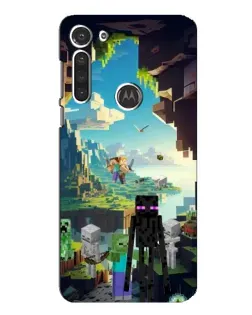Чехол для Motorola MOTO G8 с картинкой «Эндермен в лесу»