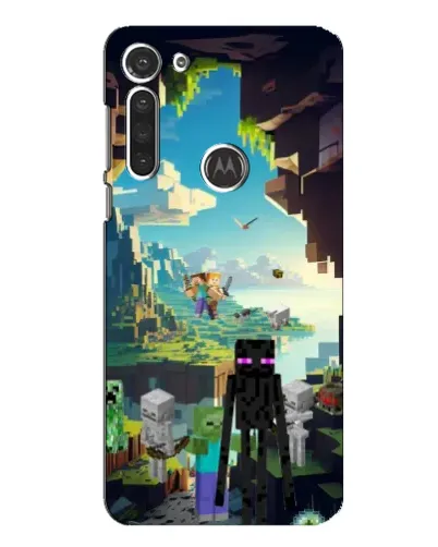 Чехол для Motorola MOTO G8 с картинкой «Эндермен в лесу»