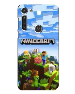 Чехол для Motorola MOTO G8 с картинкой «Minecraft классический мир»