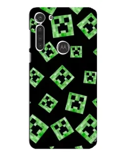 Чехол для Motorola MOTO G8 с картинкой «Паттерн с криперами»