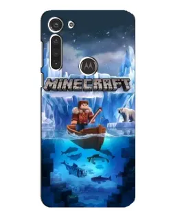 Чехол для Motorola MOTO G8 с картинкой «Minecraft ледяной мир»