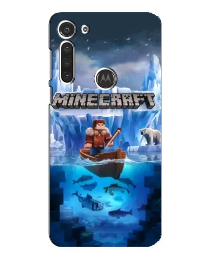 Чехол для Motorola MOTO G8 с картинкой «Minecraft ледяной мир»