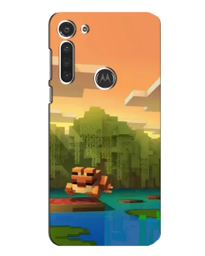 Чехол для Motorola MOTO G8 с картинкой «Майнкрафт закат солнца»