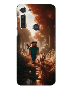 Чехол для Motorola MOTO G8 с картинкой «Стив в лесу»