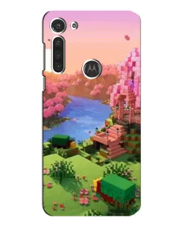 Чехол для Motorola MOTO G8 с картинкой «Розовое дерево Minecraft»