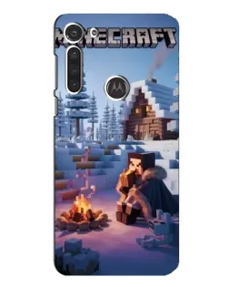 Чехол для Motorola MOTO G8 с картинкой «Зимний Minecraft»