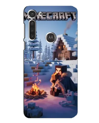Чехол для Motorola MOTO G8 с картинкой «Зимний Minecraft»