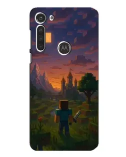 Чехол для Motorola MOTO G8 с картинкой «Стив у башни»