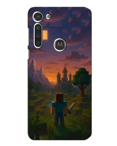 Чехол для Motorola MOTO G8 с картинкой «Стив у башни»