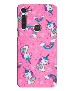 Чохол для Motorola MOTO G8 з картинкою «Unicorn паттерн рожевий»