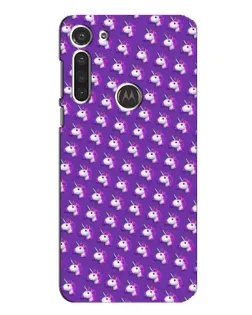 Чохол для Motorola MOTO G8 з картинкою «Єдинороги на фіолетовому»