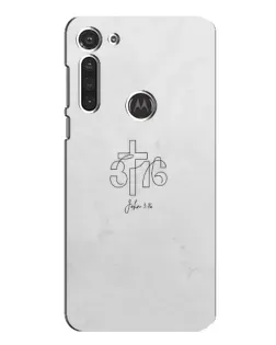 Чехол для Motorola MOTO G8 с картинкой «Иоанна 3:16 Крест»