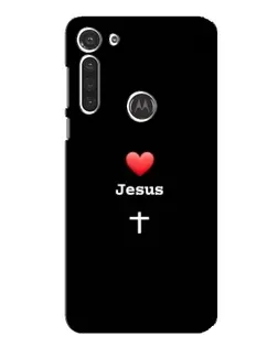 Чехол для Motorola MOTO G8 с картинкой «Сердце - Jesus»