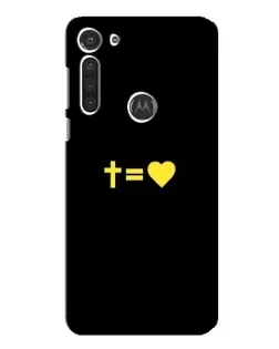 Чехол для Motorola MOTO G8 с картинкой «Сердце и Крест»