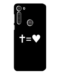 Чехол для Motorola MOTO G8 с картинкой «Крест и Сердце»
