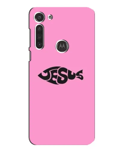 Чехол для Motorola MOTO G8 с картинкой «Розовый символ  Jesus»