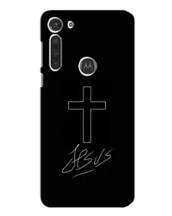 Чохол для Motorola MOTO G8 з картинкою «Графічний хрест Jesus»