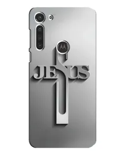 Чохол для Motorola MOTO G8 з картинкою «Металевий хрест Jesus»