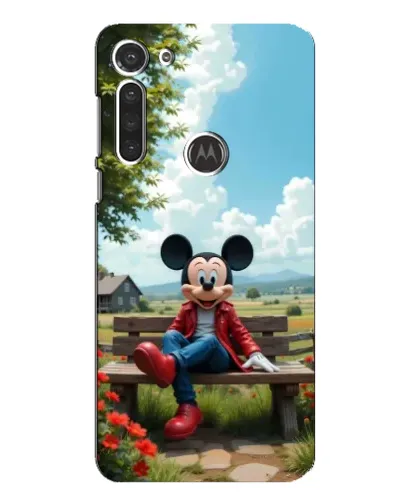 Чохол для Motorola MOTO G8 з картинкою «Міккі на лавці»