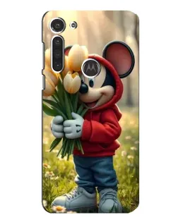 Чохол для Motorola MOTO G8 з картинкою «Міккі з тюльпанами»